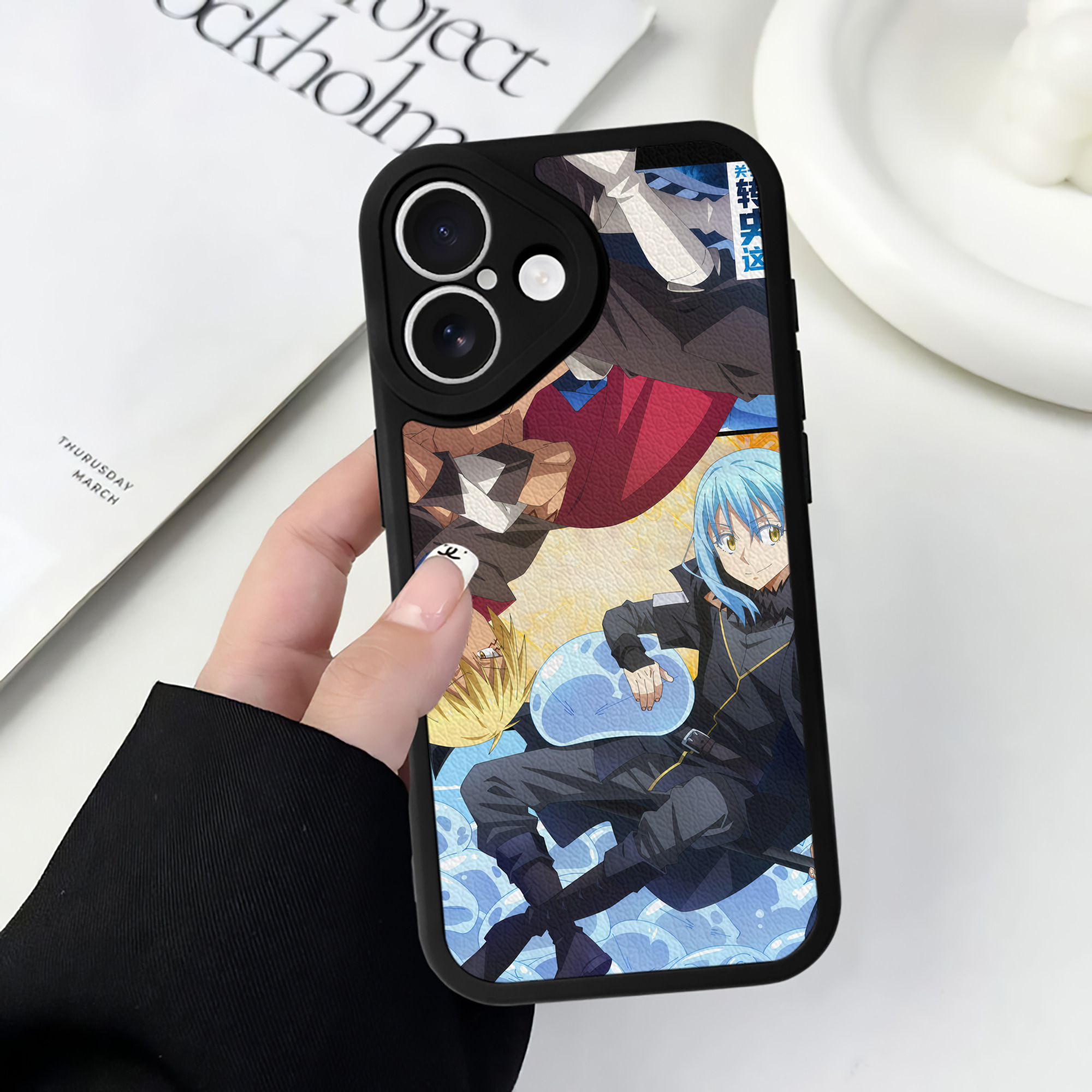 （画像用） 転スラ Regarding Reincarnated to Slime 【iPhone 16シリーズ対応】シリコンスマホケース（レザー調） 材質：シリコン